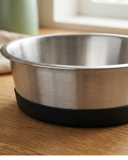 Ympuf Stainless Steel Pet Bowl Non-Slip Base 24 oz Silver
