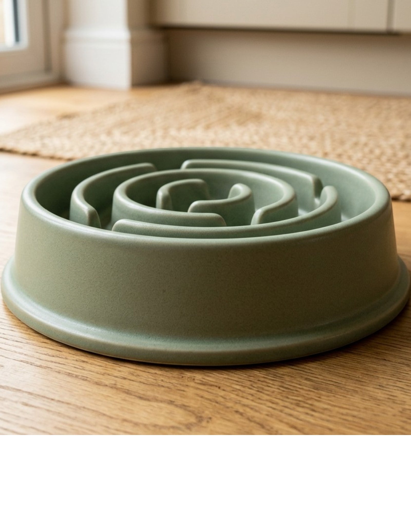 Ympuf Slow Feeder Dog Bowl Raised Pattern 3 Cup Sage Green