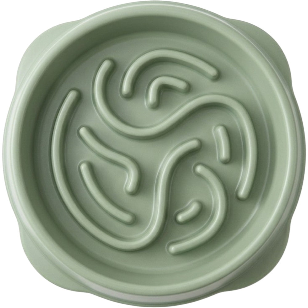 Ympuf Slow Feeder Dog Bowl Raised Pattern 3 Cup Sage Green
