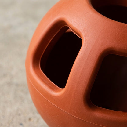 Ympvf Rollport Natural Rubber Treat Ball 3.1 in Burnt Orange - Detail view
