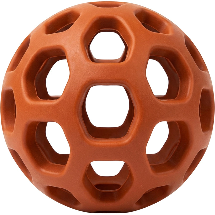Ympvf Rollport Natural Rubber Treat Ball 3.1 in Burnt Orange